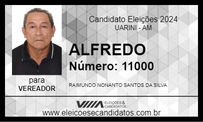 Candidato ALFREDO 2024 - UARINI - Eleições