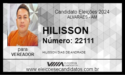 Candidato HILISSON 2024 - ALVARÃES - Eleições