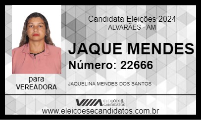 Candidato JAQUE MENDES 2024 - ALVARÃES - Eleições