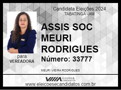 Candidato ASSIS SOC MEURI RODRIGUES 2024 - TABATINGA - Eleições