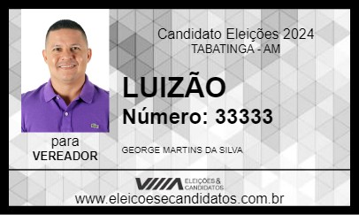 Candidato LUIZÃO 2024 - TABATINGA - Eleições