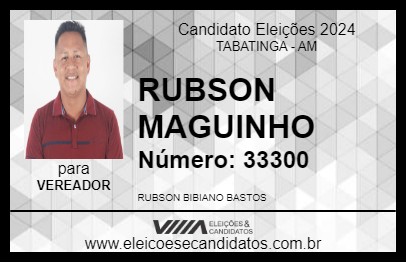 Candidato RUBSON MAGUINHO 2024 - TABATINGA - Eleições