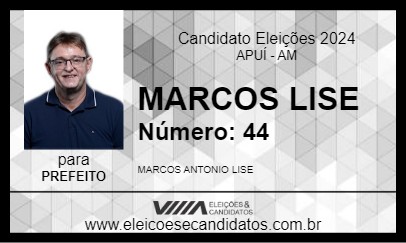 Candidato MARCOS LISE 2024 - APUÍ - Eleições