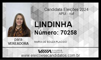 Candidato LINDINHA 2024 - APUÍ - Eleições