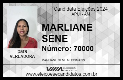 Candidato MARLIANE SENE 2024 - APUÍ - Eleições