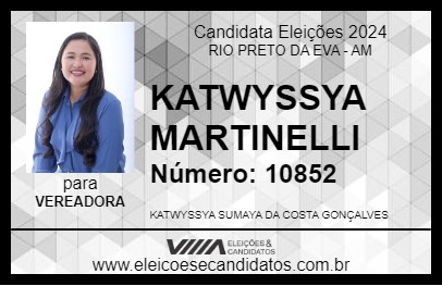 Candidato KATWYSSYA MARTINELLI 2024 - RIO PRETO DA EVA - Eleições