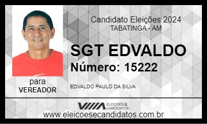 Candidato SGT EDVALDO 2024 - TABATINGA - Eleições