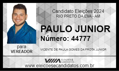 Candidato PAULO JR 2024 - RIO PRETO DA EVA - Eleições