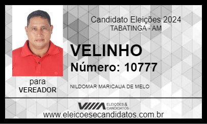 Candidato VELINHO 2024 - TABATINGA - Eleições