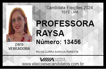 Candidato PROFESSORA RAYSA 2024 - TEFÉ - Eleições