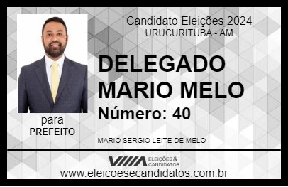 Candidato DELEGADO MARIO MELO 2024 - URUCURITUBA - Eleições