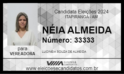 Candidato NÉIA ALMEIDA 2024 - ITAPIRANGA - Eleições