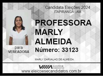 Candidato PROFESSORA MARLY ALMEIDA 2024 - ITAPIRANGA - Eleições