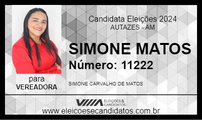 Candidato SIMONE MATOS  2024 - AUTAZES - Eleições