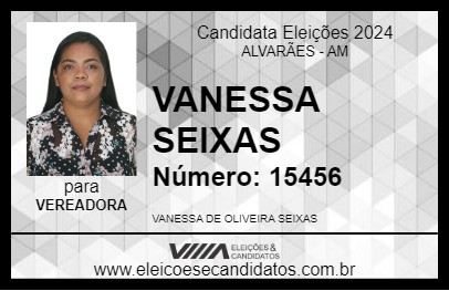 Candidato VANESSA SEIXAS 2024 - ALVARÃES - Eleições