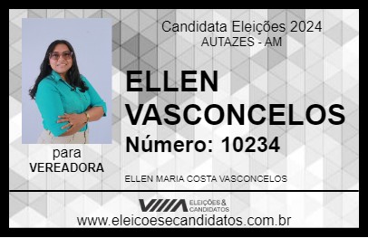 Candidato ELLEN VASCONCELOS 2024 - AUTAZES - Eleições