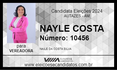 Candidato NAYLE COSTA 2024 - AUTAZES - Eleições