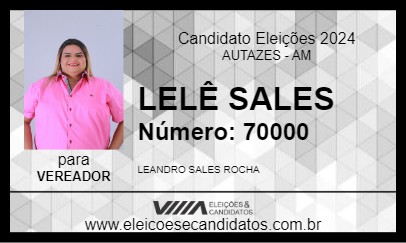 Candidato LELÊ SALES 2024 - AUTAZES - Eleições