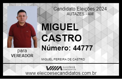 Candidato MIGUEL CASTRO 2024 - AUTAZES - Eleições