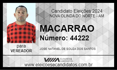 Candidato MACARRAO 2024 - NOVA OLINDA DO NORTE - Eleições