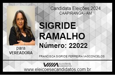 Candidato SIGRIDE RAMALHO 2024 - CAAPIRANGA - Eleições