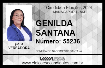 Candidato GENILDA SANTANA 2024 - MANACAPURU - Eleições