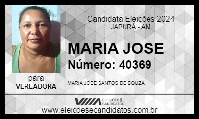 Candidato MARIA JOSE  2024 - JAPURÁ - Eleições