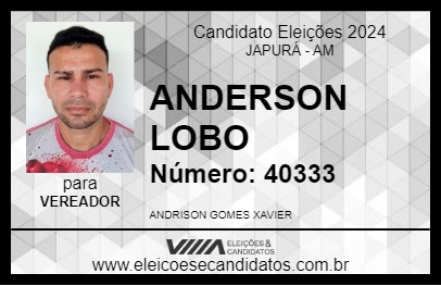 Candidato ANDERSON LOBO 2024 - JAPURÁ - Eleições