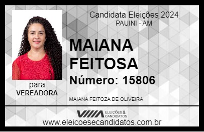 Candidato MAIANA FEITOSA 2024 - PAUINI - Eleições