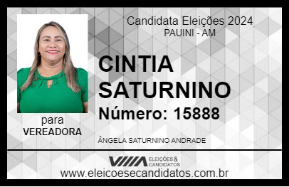 Candidato CINTIA SATURNINO 2024 - PAUINI - Eleições