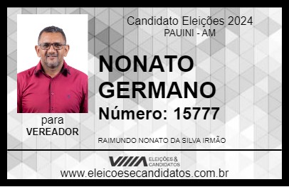 Candidato NONATO GERMANO 2024 - PAUINI - Eleições