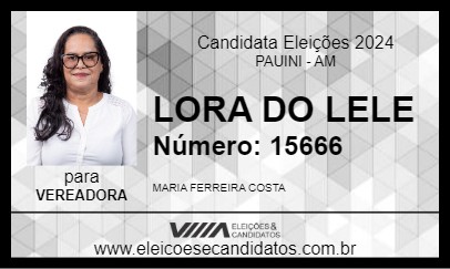 Candidato LORA DA LELÉ 2024 - PAUINI - Eleições