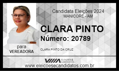 Candidato CLARA PINTO 2024 - MANICORÉ - Eleições