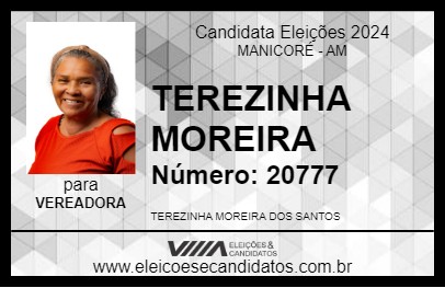 Candidato TEREZINHA MOREIRA 2024 - MANICORÉ - Eleições