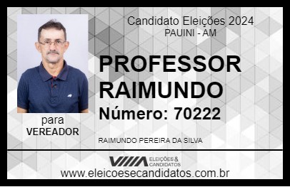 Candidato PROFESSOR RAIMUNDO 2024 - PAUINI - Eleições