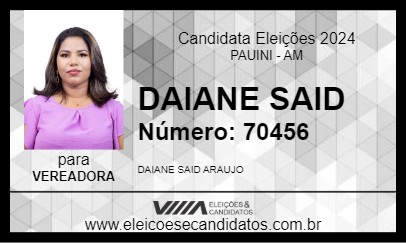 Candidato DAIANE SAID 2024 - PAUINI - Eleições