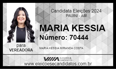 Candidato MARIA KESSIA 2024 - PAUINI - Eleições