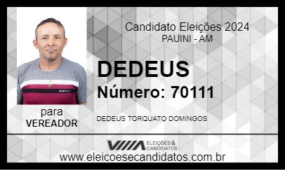 Candidato DEDEUS 2024 - PAUINI - Eleições