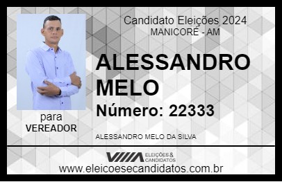 Candidato ALESSANDRO MELO 2024 - MANICORÉ - Eleições