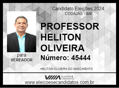 Candidato PROFESSOR HELITON OLIVEIRA 2024 - CODAJÁS - Eleições