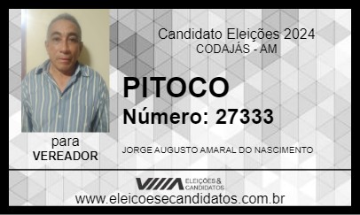 Candidato PITOCO 2024 - CODAJÁS - Eleições