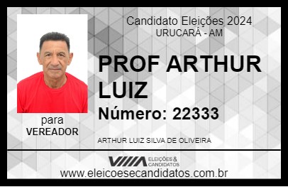 Candidato PROF ARTHUR LUIZ 2024 - URUCARÁ - Eleições