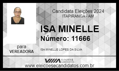 Candidato ISA MINELLE 2024 - ITAPIRANGA - Eleições