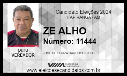 Candidato ZE ALHO 2024 - ITAPIRANGA - Eleições