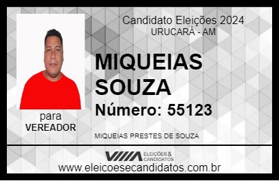 Candidato MIQUEIAS SOUZA 2024 - URUCARÁ - Eleições