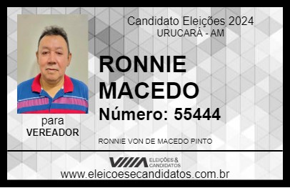 Candidato RONNIE MACEDO 2024 - URUCARÁ - Eleições