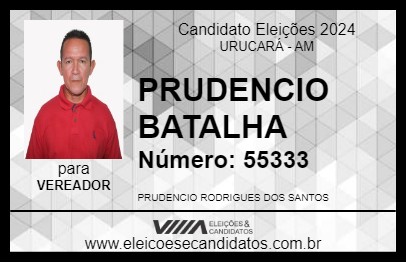 Candidato PRUDENCIO BATALHA 2024 - URUCARÁ - Eleições