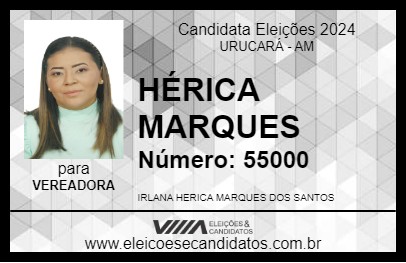 Candidato HÉRICA MARQUES 2024 - URUCARÁ - Eleições