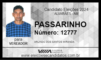 Candidato PASSARINHO 2024 - ALVARÃES - Eleições