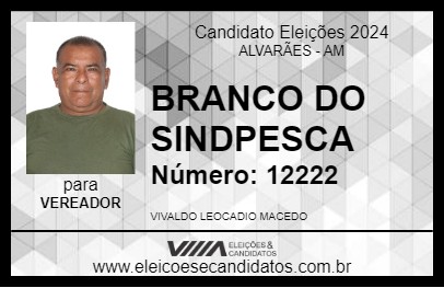 Candidato BRANCO DO SINDPESCA 2024 - ALVARÃES - Eleições